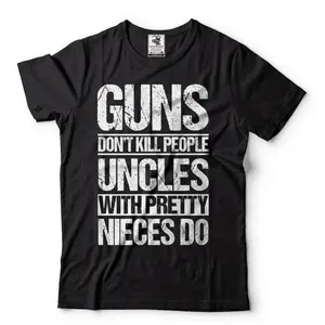 Men's Casual Cotton Knit Round Neck Short-Sleeve Funny Graphic Tshirt - Menswear Streetwear Sports Top, Uncle Joke Tee for Niece Gifting, Uncle Birthday Gift