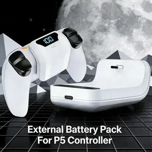 Portable LED Display Rechargeable Back Clip Battery for Ps5 Controller, 1800mah Polymer Battery, 6-8 Hours Game Time, Perfect Ps5 Gift