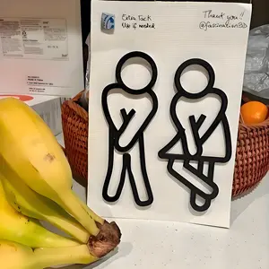 Funny Bathroom Sign - Vintage Tin Decor for Toilet, Farmhouse Washroom | Creative Hanging Plaque, Removable Vinyl Sticker, Home Gadget Accessory, Signage