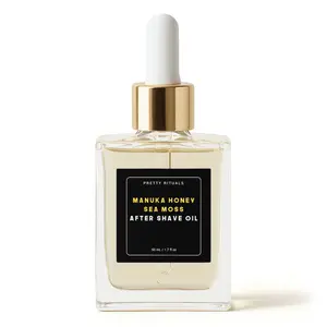 After Shave Oil by Pretty Rituals - Manuka Honey & Sea Moss - Ingrown Hair Treatment Serum for Adults - Vegan Formula - Soothes & Hydrates Skin. For Silky Smooth Bump Free Skin. Razor Burn Remedy