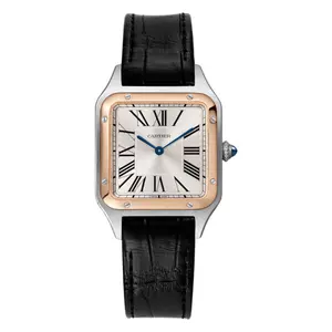 Cartier Santos-Dumont Small Two-Tone Steel & Rose Gold Silver Dial Quartz W2SA0012 WHP041386