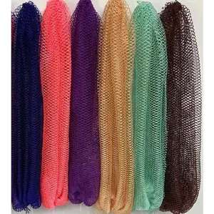 2-Pack Drawstring African Net Bath Scrubber Nylon & Polyester Blend Gentle Exfoliating Deep Clean Quick Foaming for Sauna & Daily Shower Extra-Long Nylon Bath Scrubber Pain-Free Back Exfoliator for Deep Cleaning & Dead Skin Removal