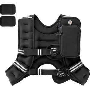 Weighted Vest,4lb/6lb/10lb/12lb/16lb/20lb/25lb/30lb Weight Vest with Reflective Stripe, Body Weight Vests Adjustable for Men, Women Workout, Strength Training, Running, Walking, Jogging