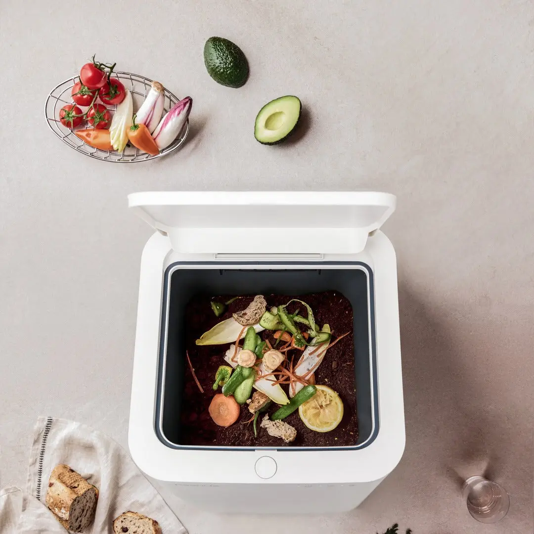 Reencle Essential Electric Composter, Compact Indoor Kitchen Food Waste Recycler, Real Compost in 30 Days, Odor-Free