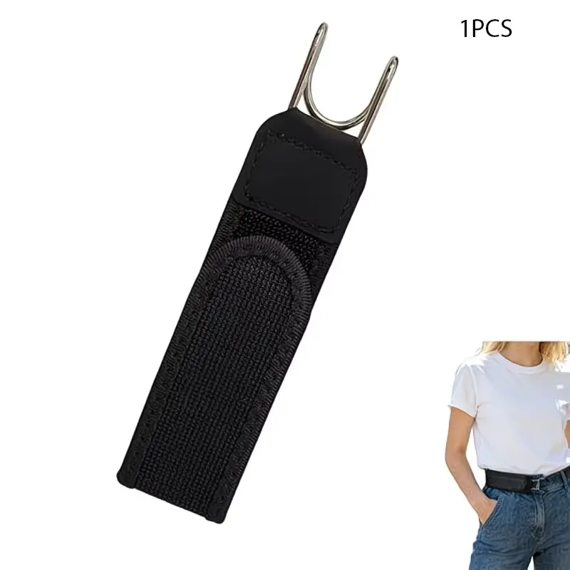 Tactical Elastic Waist Belt with Hook Attachment, Adjustable No-Clip Invisible Closure and Velcro Buckle, Easy-Fastening Belt for Hunting, Fishing, Camping and Other Outdoor Activities