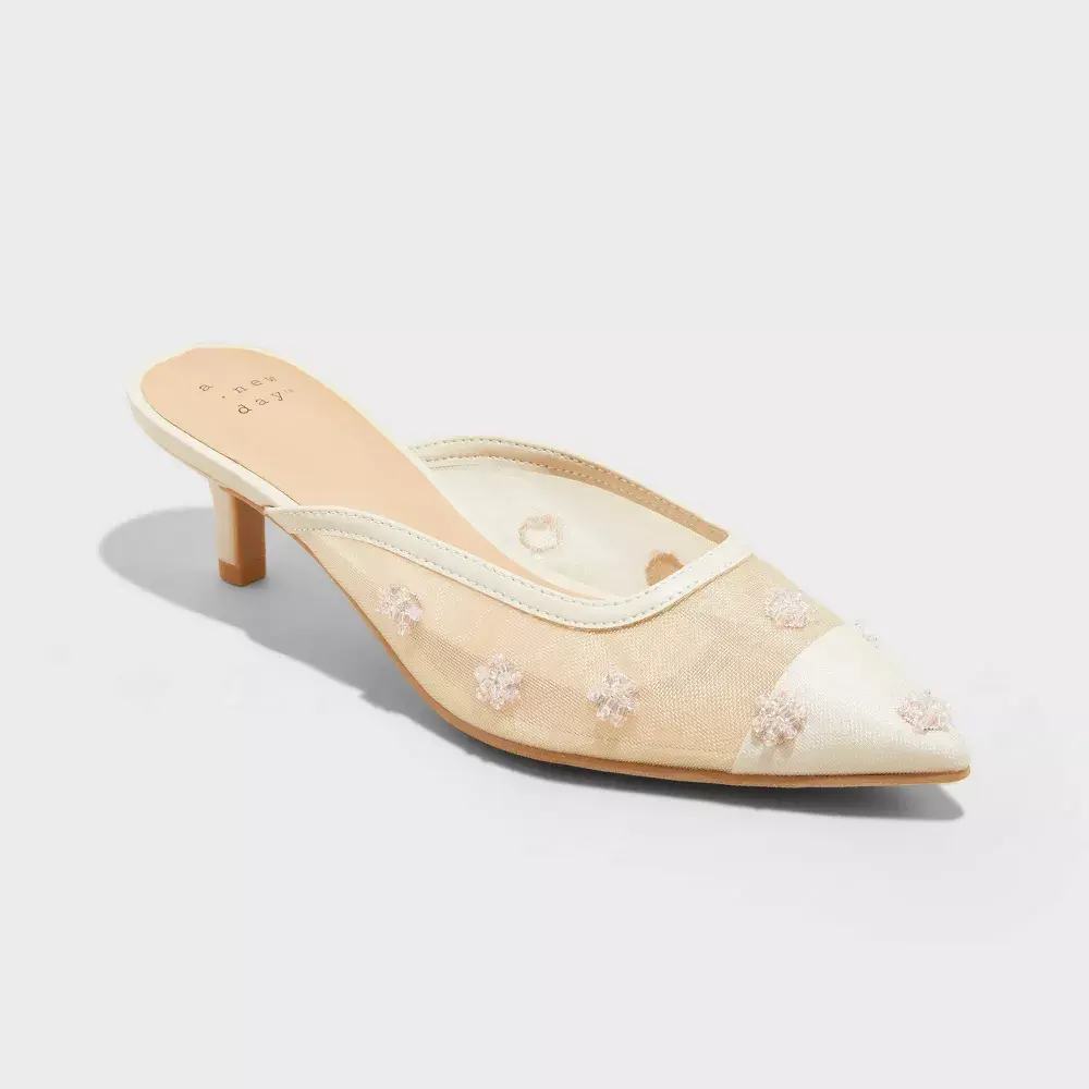 Women's Delilah Embellished Floral Mule Heels - A