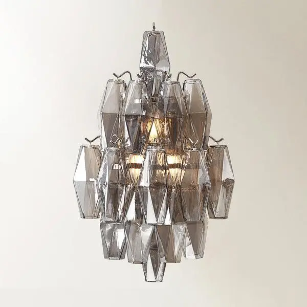 Z Gallerie Cosima Glass Sconce - 12"w x 19.75"h, 7 lbs, Smoke & Champagne Nickel Home Decor Light, UL Listed Indoor Wall Fixture for Home Improvement Mood Settings