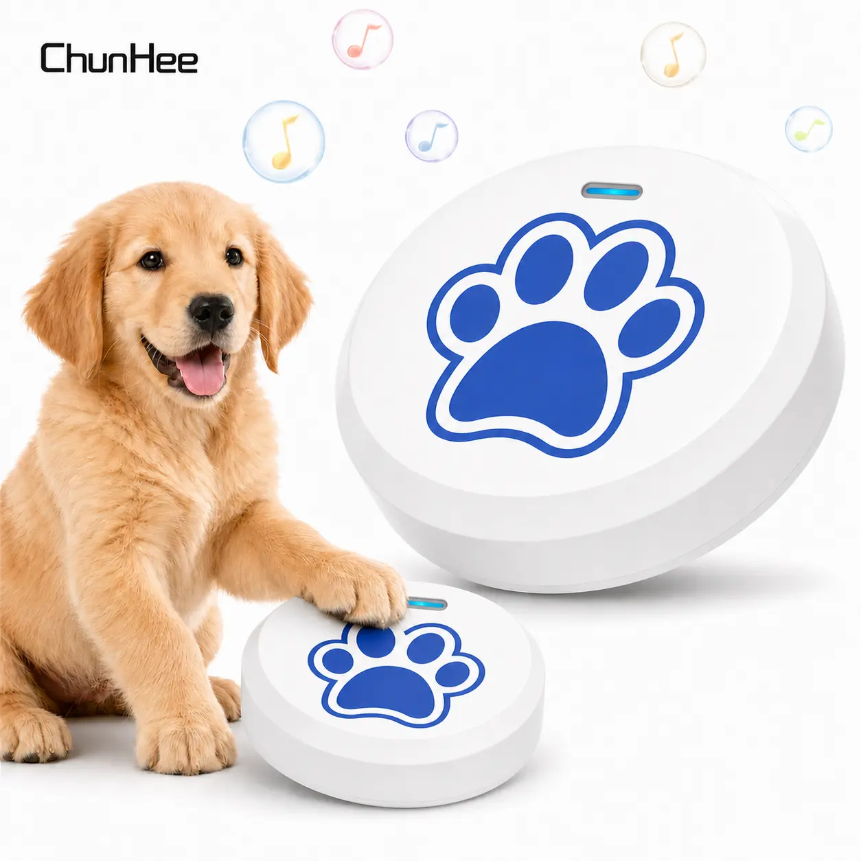 ChunHee Dog Potty Training Doorbell Stick - Adhesive Puppy Training Bell for Walls, Floors, Apartments, 36 Sounds, Chew-Proof, Adjustable Volume, 5-Second Setup