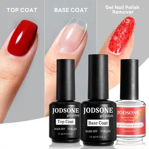 JODSONE 15ML Gel Nail Remover Quick Gel Nail Polish Remover and Base Coat Top Coat Simple Set is Suitable for Beginners to Try