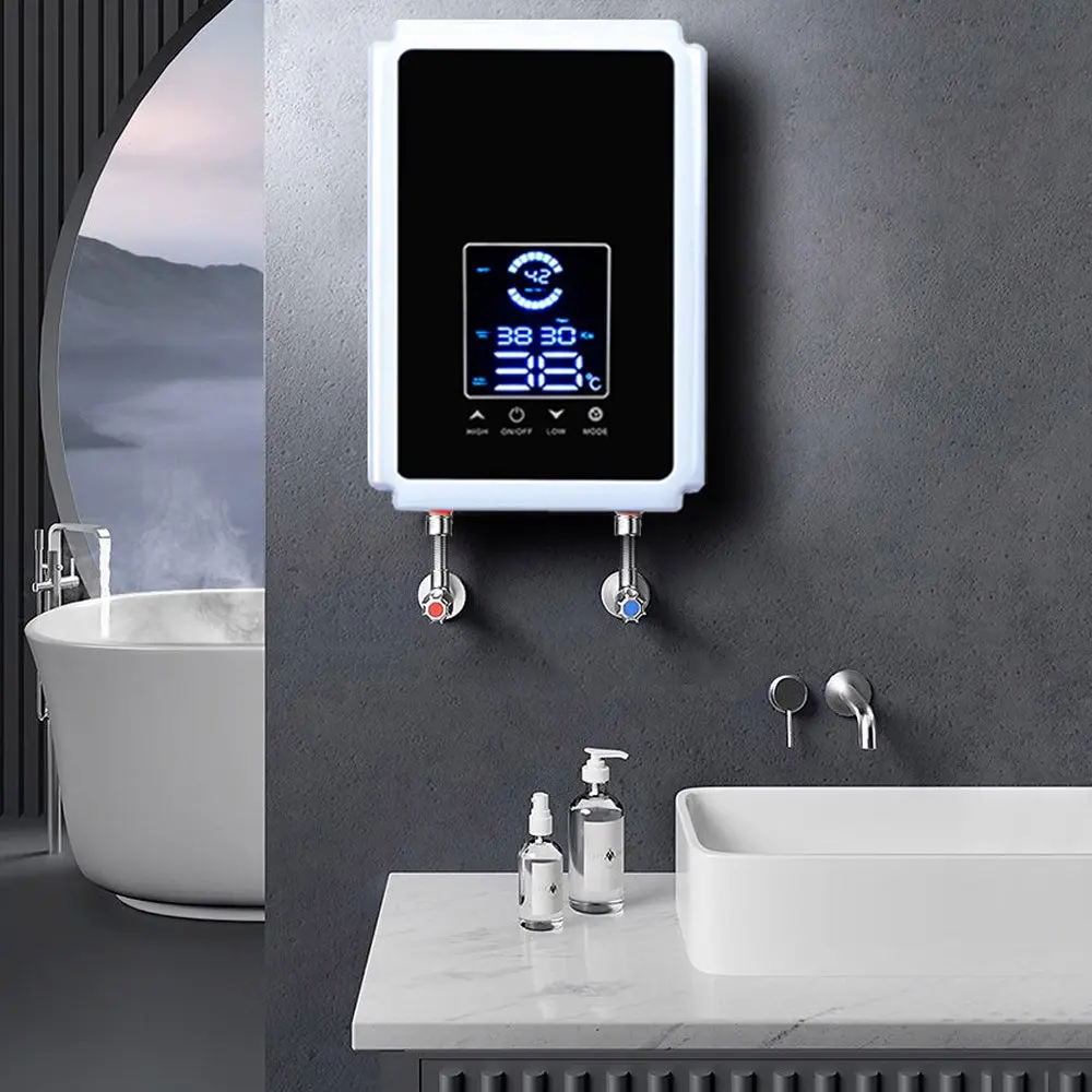 1 Unit of Tankless Hot Water Heater Electric, 7.5KW 240V Instant Automatic Heating Electric Water Heater for Shower or Under Countertop Point of Use Water Heaters on Demand with Self Modulating Technology