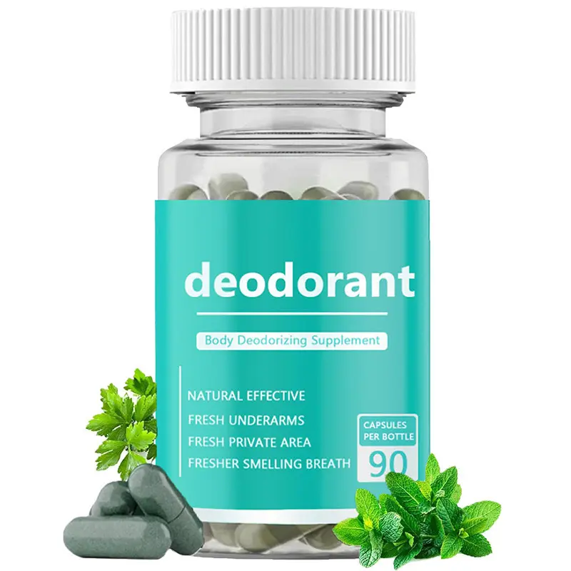Chlorophyll Internal Deodorant Capsules with Vitamins BPC & TB 90 Ct