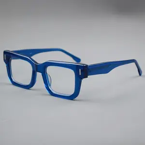 BETSION New Acetate Eyeglasses Frames Reading Glasses Square Thick Fashion Men Women