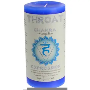 Throat Chakra pillar candle 3" x 6"