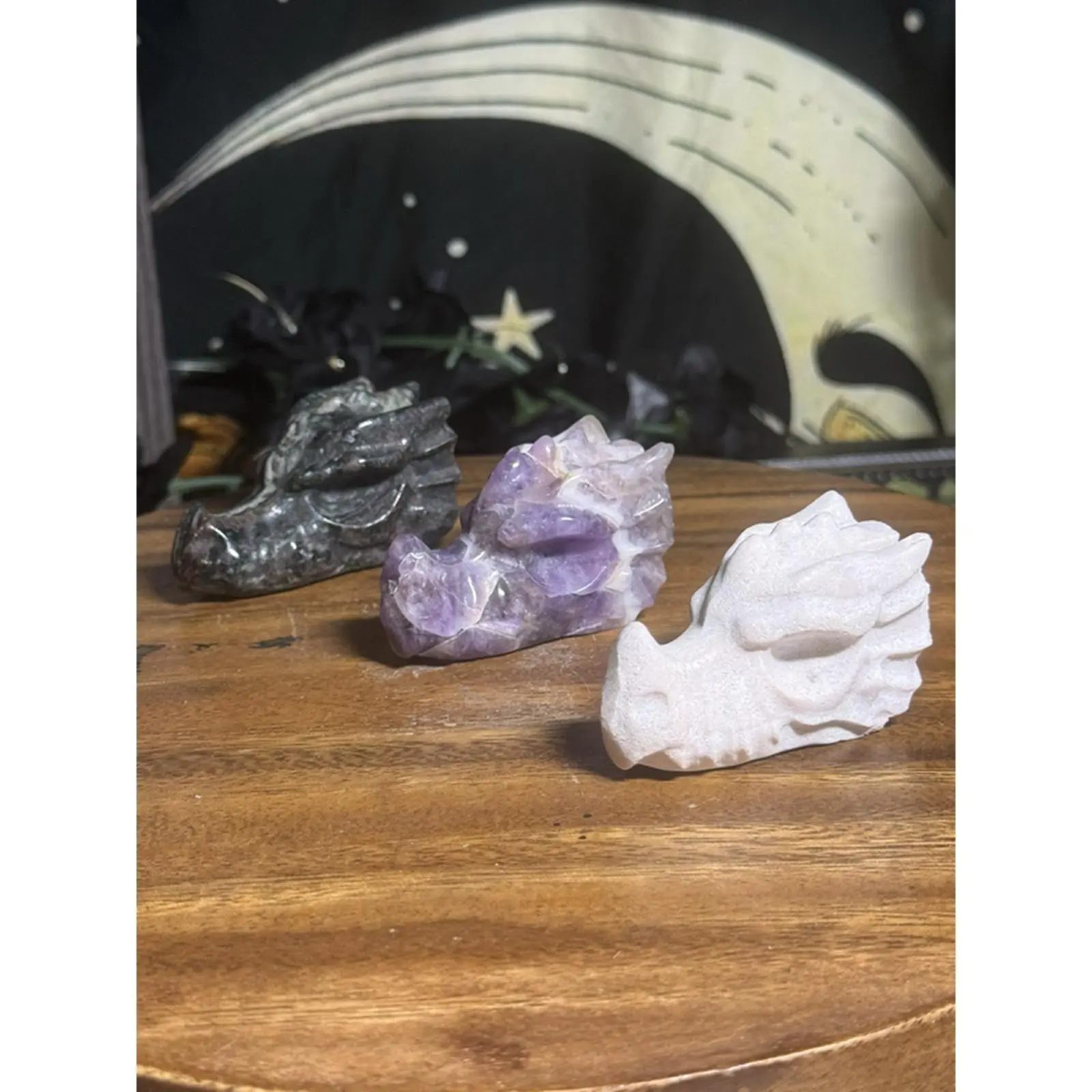 Small Dragon Heads - Decorative Crystal Figurines for Home Decor and Collectors