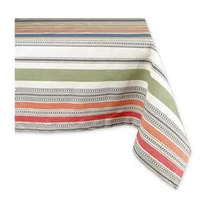 Design Imports Warm Stripe Tablecloth 60x104