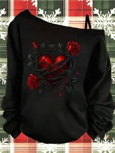 Women's Plus Size Long Sleeve Top, One Shoulder Design, Casual Fitted Shirt, Medium Stretch Fabric, All Seasons Comfort, Womenswear, Lady