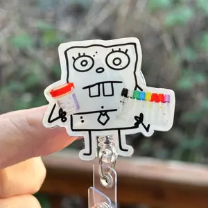 Doodle Specimens- Phlebotomist, Nurse badge reel, RN, MD, medical, healthcare, work accessory, blood tubes and urine cup