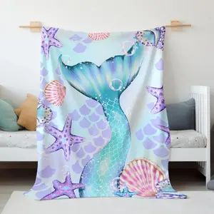 Mermaid Throw Blanket for Kids, Soft & Cozy Plush Fleece, Christmas, Birthday Gifts for Boys & GirlsHoliday gifts for family and friends during Thanksgiving, graduation season and Valentine's Day