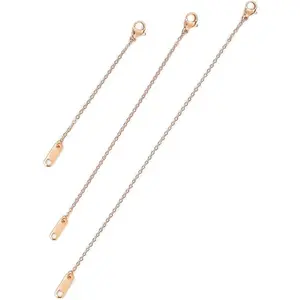 Altitude Boutique 18k Gold Plated Necklace Extenders Delicate Necklace Extender Chain Set for Women 3 Piece Set, Extensions 2", 4", 6" Inches Hypoallergenic in Rose Gold