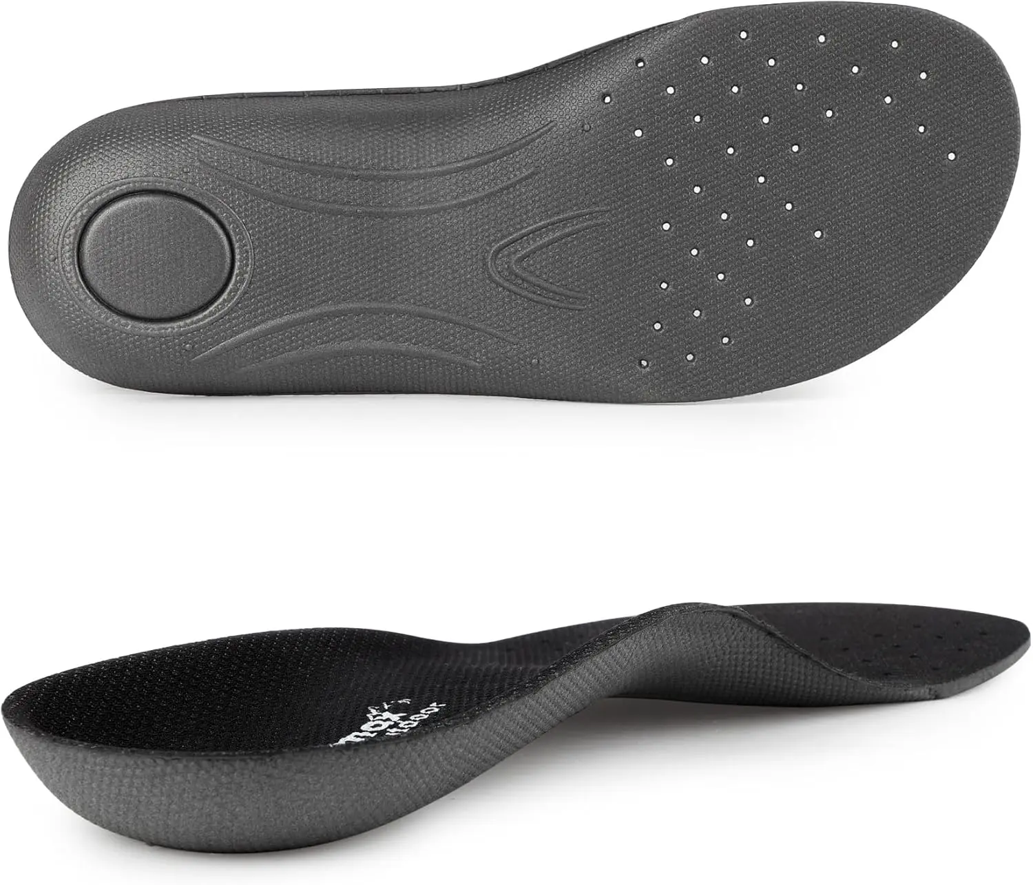 Knixmax Thin Orthotic Insoles for Crocs Footwear - 1 Pair Black, Unisex, US9-EU43, Arch Support, Plantar Fasciitis Relief, Washable Barefoot Liners, Flat Ft Fit, Height Boosters, Breathable, Sockless, Hiking, Plantar Fasciitis Inserts, Height Increase Ins
