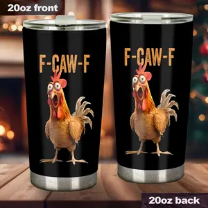 Funny Screaming Chicken Tumbler, F-CAW-F Meme Tumbler, Funny - scs14787
