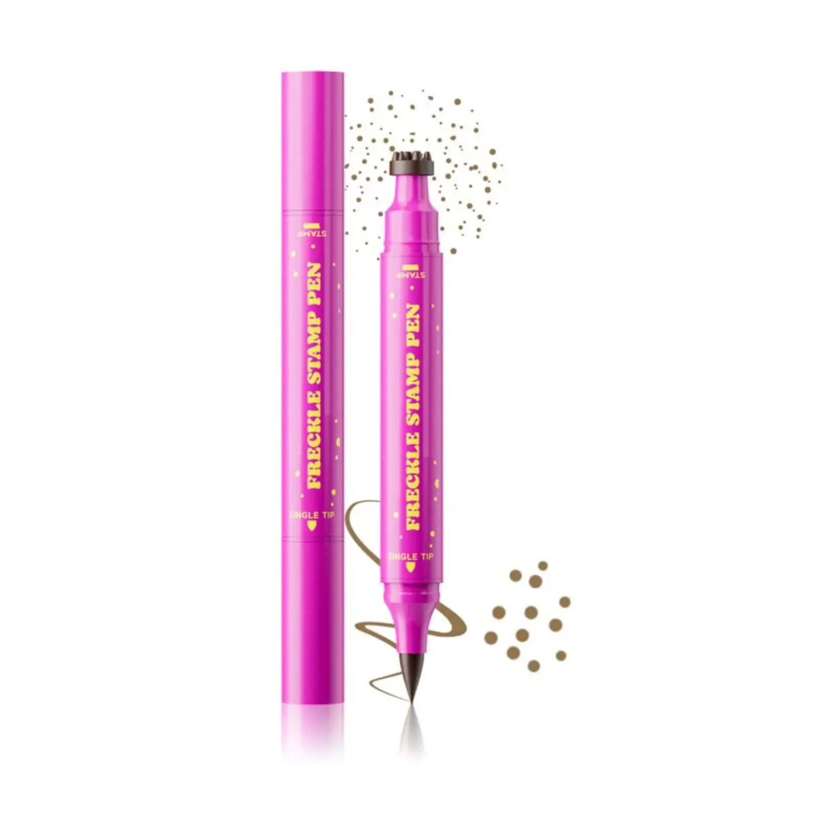 Dual-Ended Freckle Stamp Pen – Realistic Faux Freckles Makeup with Soft Sponge Stamp & Precision Single Tip – Waterproof Long-Lasting Freckle Marker for Natural or Bold Looks (02 Mousy Brown) Vegan Cosmetic Beginners