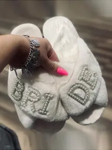 Women's Elegant Rhinestone Decorated Slippers, Trendy Soft Comfortable Slippers, Fashionable Slippers for Indoor & Outdoor Wear, Walking Shoes