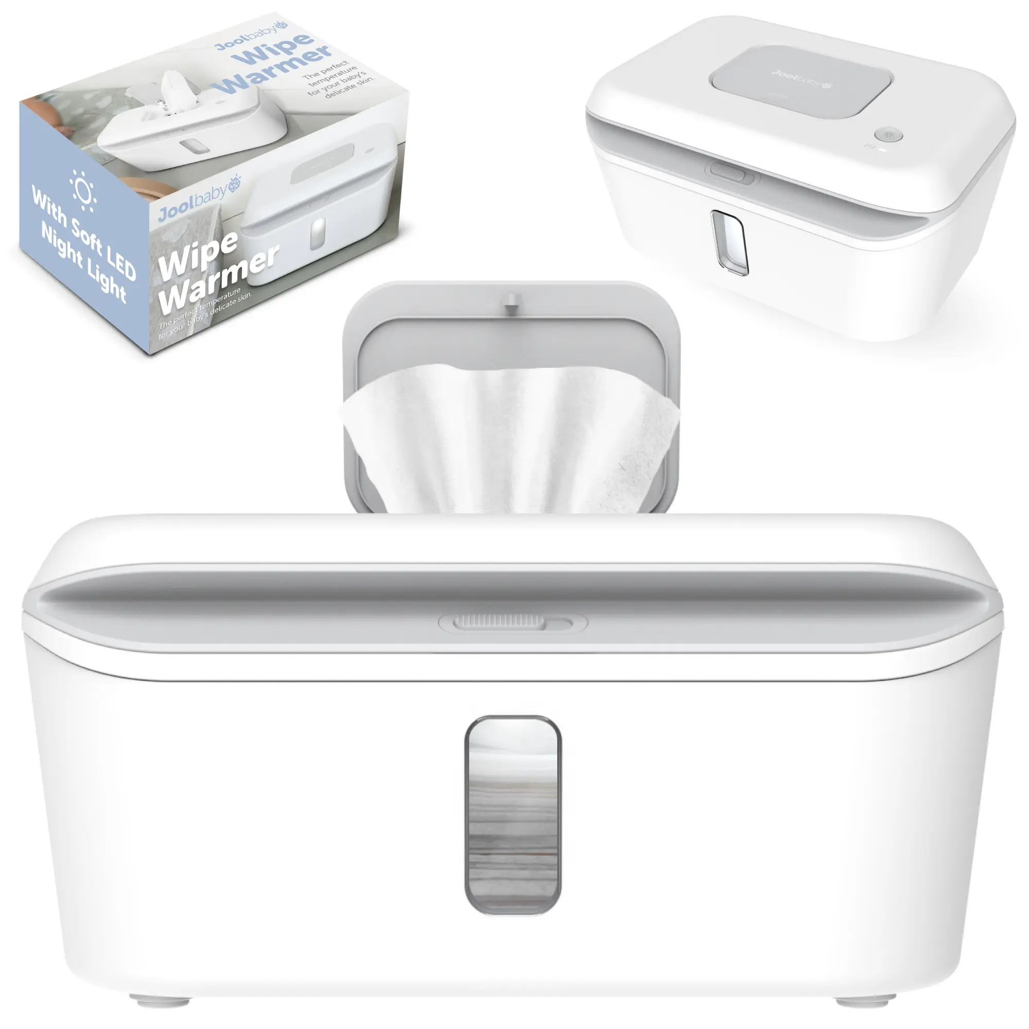 Jool Baby Wipe Warmer - Keep Wipes Warm, Nightlight, Clear Window, Locking Lid - Great Baby Warmer