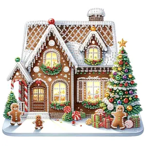Christmas Gingerbread House Design DIY Diamond Arts Colorful Painting Kit Without Frame, DIY 5D Diamond Arts Colorful Painting Kit, Wall Art Decor for Home