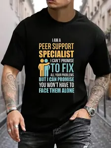 Peer Support Specialist PSS T T Shirt Women's Men's Black Vacation Crew Neck Short Sleeve Classic Fit Holiday T T Shirt Summer Tee Breathable Sweat Wicking and Soft Suitable for Daily Commutes Lounging at Home and Casual Wear.2026 New Year's Party