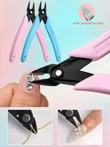 Nail Rhinestone Remover Cuticle Nipper Sharp Stainless Steel Nail Art Trimming Tool with Protective Cap