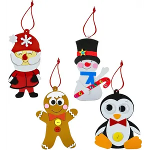 4E's Novelty 12 Pack Foam Christmas Character Ornament Crafts for Kids - DIY Christmas Arts & Ornament Crafts for 3-12 Kids, Holiday Crafts for Kids