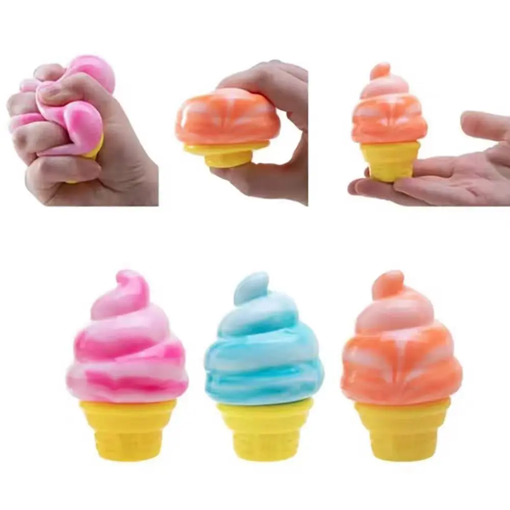 Ice Cream Cone Squishy Stress Toy, Slow Rising Soft Squeeze Sensory Fidget Toy for Kids & Adults, Cute Ice Cream Stress Relief Toy for Anxiety, Desk Decor, Birthday Party Favor Gift perfect