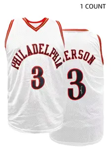 Men's Philadelphia 3, Breathable Basketball Vest, Sleeveless Sports Top, Classic Throwback Jersey for Outdoor Sports Competition, Basketball Clothing for Men, Workout Clothes