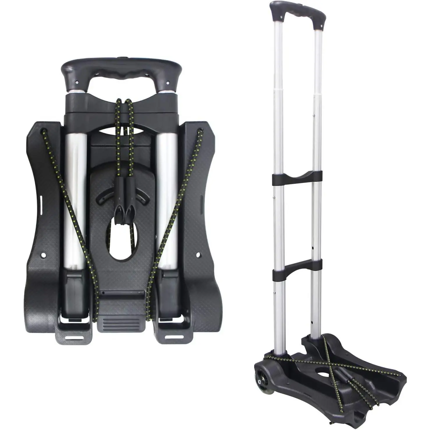 Folding Hand  and  110-lbs Lightweight Portable Luggage Cart for School Travel Office Moving (Black)