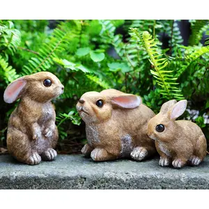 Bunny Decor Yard Decorations Outdoor Set of 3, Bunny Decorations for  Garden Outdoor Statues, Easter  Figurines mom Gifts