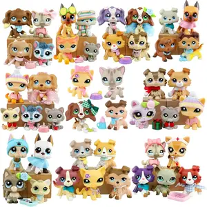 5 pcs Random Pets and 7 pcs Random Accessories miniature cat and dog figures Cute Figures Pets and Accessories Setlittlepeta Best Birthday Halloween Christmas Gift for lps Fan