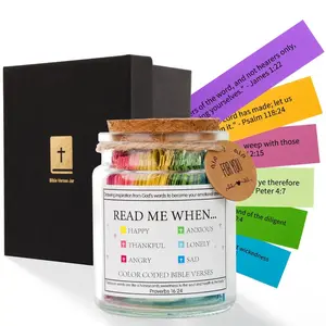 Scripture Verse Jar(English version) - Unisex,1PC Glass jar,bible verse jar,Christian gift Read Me Jar Religious stuff Bottles Organiser Read Me When Bible Verses Jar Religious Christian Gifts for Women Men Christian Devotionals for Women Catholic Faith t