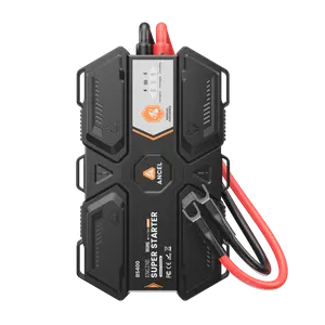 ANCEL BS400 Engine Super Starter - Permanent Connected Jump Starter with Super Capacitor, Proactive Car Battery Jump Box & Battery Monitor, -40℉~176℉ UltraSafe Battery Booster for 6.0L Vehicles