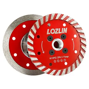 LOZLIN 4.5" (110mm) Diamond Saw Blade - Cutting & Grinding for Granite, Concrete & Stone - 5/8-11 Arbor Angle Grinder Blade for Chamfering/Trimming/Shaping Tool Accessories