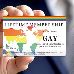 10pcs Pride Lifetime Membership Cards, Decorative PVC Cards, Rainbow Heart Design, Fun Gift for Friends and Colleagues