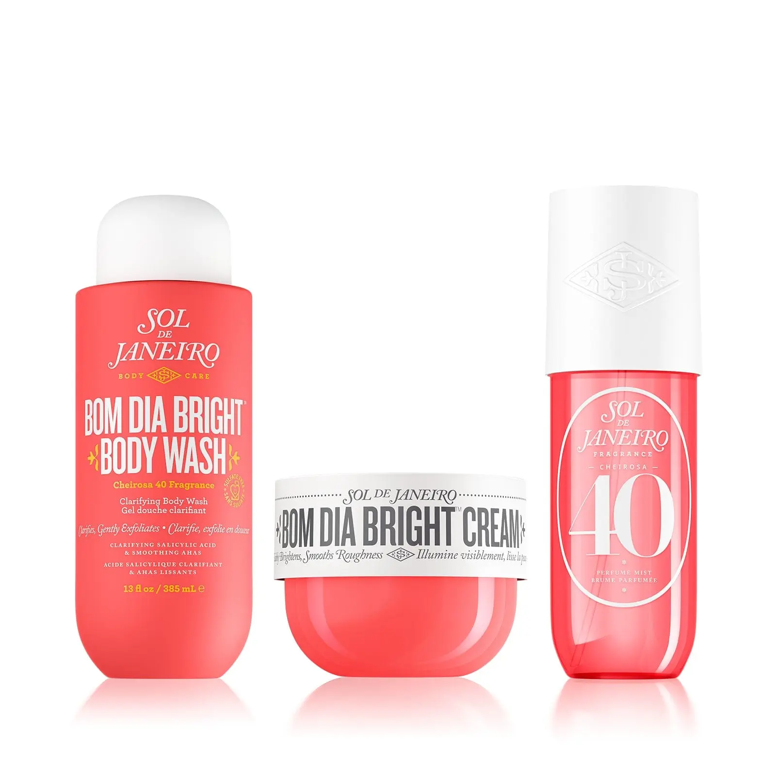 Sol de Janeiro Brightening Boost Routine Set | A Gently Exfoliating And Clarifying Routine To Visibly Brighten skin. Scented in Black Amber Plum And Vanilla Woods.