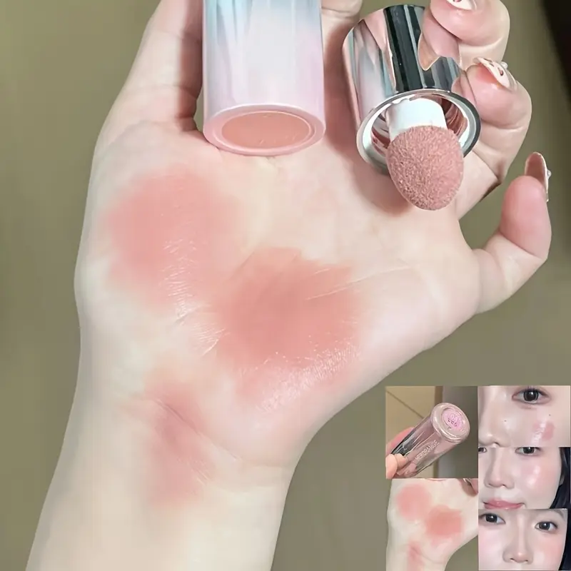 HERORANGE Liquid Blush Stick Rouge with Sponge Tip, Waterproof Long-Lasting Smooth Color-Correcting Lip and Cheek Tint, Brightening Radiance Everyday Versatile Makeup for All Skin Tones, Great Birthday or Valentine's Day Gift