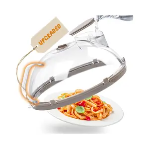 Microwave Splatter Cover for Food, Upgraded Microwave Cover with Water Steamer, Integrated Handle, Plate Covers, Splatter Guard, Cookware Lid, House Essentials for Gift, 10 Inch