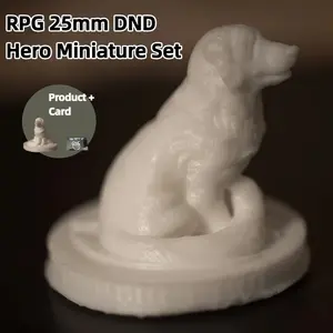 2PCS Animal Companion Miniatures for D&D, DND & TTRPG  Unpainted White Resin Models for Rangers & Other Classes Hero Minis for Fantasy Role-Playing Games, Includes Miniatures + Character Cards
