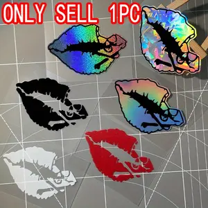 1PC Death Kiss, Skull Lips Design Car Stickers, Waterproof Vinyl Decals, Suitable for Auto Windows, Windshields, Bumpers, Motorcycle Fuel Tanks, Helmets, Ideal As Halloween and Christmas Gifts, Decal For Cars, Car Truck Decal