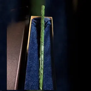 Hermione Wand from Harry Potter - Officially Licensed Green Magic Wand in Elegant Blue Velvet Box