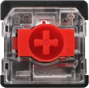 GATERON KS-33 Low Profile 2.0 Keyboard Switches, 3 Pin Black Bottom Factory Pre-lubed for Low Profile MX Mechanical Keyboard (Red, 110PCS)