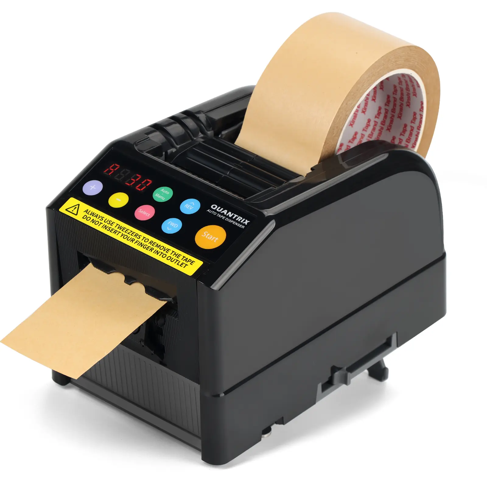 Automatic Ribbon Cutter, Auto-Cutting Office Gadget with 5mm-999mm Length & 6mm-60mm Width Cuts, Dual Tape Design, Compact, Memory Save, Efficient, Fast & Precise Cutting, for Logistics Packaging Businesses, Handmade Projects