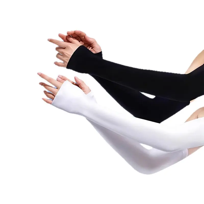 Skin-Tone Long Arm Sleeves - 2 Packs, Seamless Wear, Ice Silk Fabric, Cooling, Breathable, UPF 50+ Protection, American Football Sports UV Tattoos Covers, Tattoo Cover, Two Packs